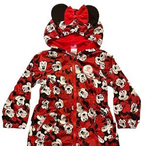 Disney Junior  NWT Girl's Red Minnie Mouse Jacket With Hood Ears Bows Size 6